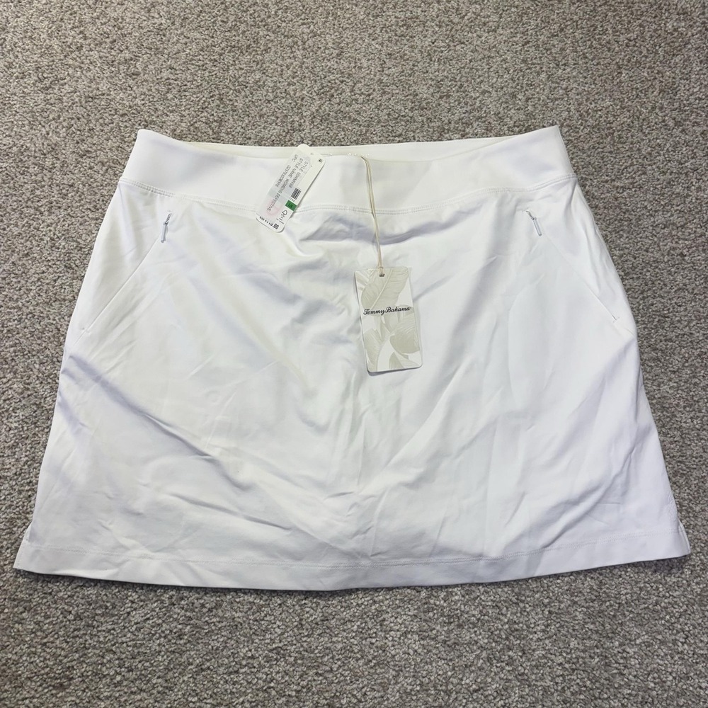 NWT Tommy Bahama Skort Womens Large White IslandZone Golf UPF 50 Stretch